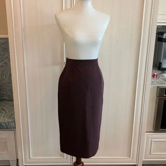 Vintage PRADA pencil skirt Sz 40/S purple taffeta career 90s/Y2K - Picture 1 of 10